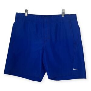 Nike Blue Swim‎ Trunks Men Athleisure Beach Vacation Pool Shorts Size Medium